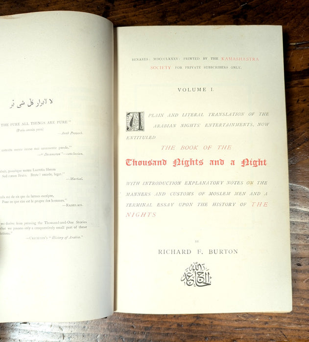 A Plain and Literal Translation of the Arabian Nights' Entertainments, Now Entituled The Book of the Thousand Nights and a Night by Richard F. Burton